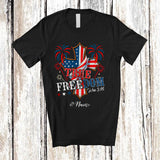 MacnyStore - Personalized Custom Name True Freedom; Awesome 4th of July US Flag Jesus Cross; Patriotic T-Shirt