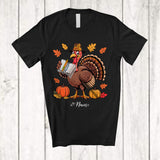 MacnyStore - Personalized Custom Name Turkey Assistant Teacher; Amusing Thanksgiving Fall Leaf Pumpkin; Job T-Shirt