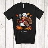 MacnyStore - Personalized Custom Name Turkey Chef; Amusing Thanksgiving Fall Leaf Pumpkin; Proud Job T-Shirt