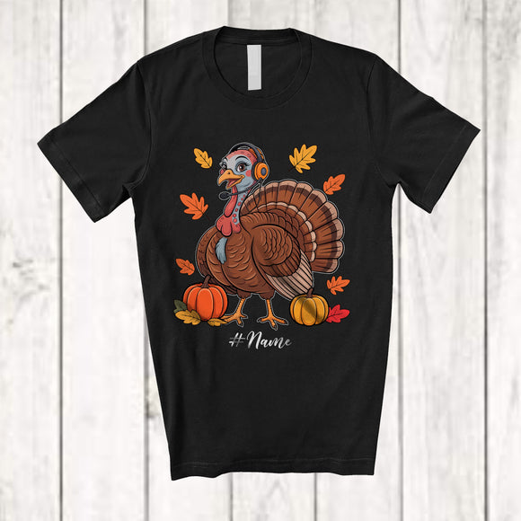 MacnyStore - Personalized Custom Name Turkey Dispatcher; Amusing Thanksgiving Fall Leaf Pumpkin; Proud Job T-Shirt