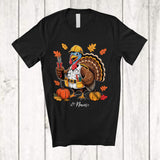 MacnyStore - Personalized Custom Name Turkey Electrician; Amusing Thanksgiving Fall Leaf Pumpkin; Proud Job T-Shirt
