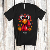 MacnyStore - Personalized Custom Name Turkey Face Glasses; Happy Thanksgiving Turkey Hunting Pumpkin T-Shirt