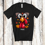 MacnyStore - Personalized Custom Name Turkey Face Leopard Glasses; Happy Thanksgiving Turkey Pumpkin T-Shirt