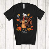 MacnyStore - Personalized Custom Name Turkey Lunch Lady; Amusing Thanksgiving Fall Leaf Pumpkin; Proud Job T-Shirt