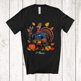 MacnyStore - Personalized Custom Name Turkey Mechanic; Amusing Thanksgiving Fall Leaf Pumpkin; Proud Job T-Shirt