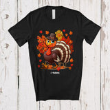 MacnyStore - Personalized Custom Name Turkey Pumpkin Face; Humorous Thanksgiving Halloween Fall Tree T-Shirt
