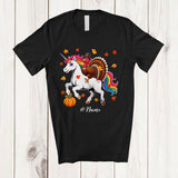 MacnyStore - Personalized Custom Name Turkey Riding A Unicorn; Awesome Thanksgiving Fall Unicorn Lover T-Shirt