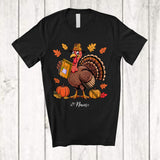 MacnyStore - Personalized Custom Name Turkey School Counselor; Amusing Thanksgiving Fall Leaf Pumpkin; Job T-Shirt