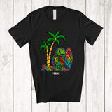 MacnyStore - Personalized Custom Name Turtle Surfer; Joyful Summer Vacation Hawaiian Surfing Lover T-Shirt