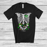 MacnyStore - Personalized Custom Name Ultrasound Leprechaun Skeleton; Lovely St. Patrick's Day Twins Pregnancy T-Shirt