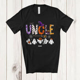 MacnyStore - Personalized Custom Name Uncle Spooky Halloween Boo Ghost Witch Uncle; Family Group T-Shirt