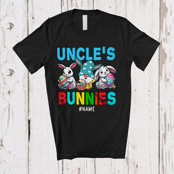 MacnyStore - Personalized Custom Name Uncle's Bunnies; Fantastic Easter Three Bunnies; Egg Hunt Family T-Shirt