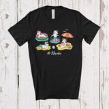 MacnyStore - Personalized Custom Name Unicorn Beach Collection; Lovely Summer Vacation Chill Swimming T-Shirt