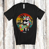 MacnyStore - Personalized Custom Name Unicorn Drinking Cocktail; Joyful Summer Vacation Unicorn Hawaiian T-Shirt