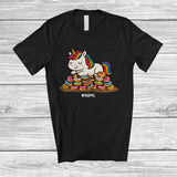 MacnyStore - Personalized Custom Name Unicorn on Donuts; Adorable Unicorn Cake Lover T-Shirt