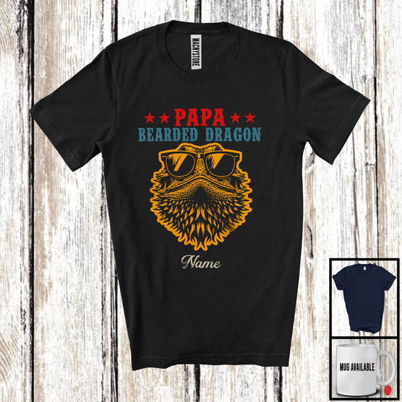 MacnyStore - Personalized Custom Name Vintage Bearded Dragon Papa, Amazing Father's Day Animal, Family T-Shirt