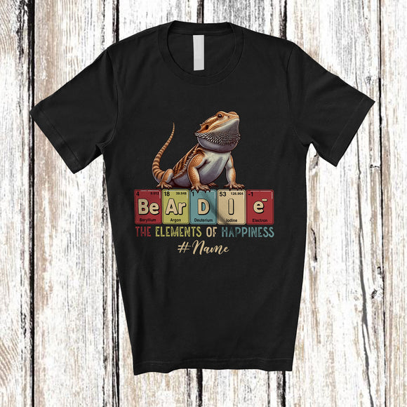 MacnyStore - Personalized Custom Name Vintage Beardie; Lovely Periodic Table Chemistry Bearded Dragon T-Shirt