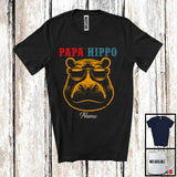 MacnyStore - Personalized Custom Name Vintage Hippo Papa, Amazing Father's Day Hippo Sunglasses, Family T-Shirt