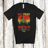 MacnyStore - Personalized Custom Name Vintage Retro Best Pickle Brother Ever; Happy Father's Day Mustache T-Shirt