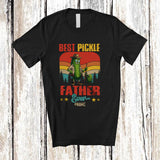 MacnyStore - Personalized Custom Name Vintage Retro Best Pickle Father Ever; Happy Father's Day Mustache T-Shirt