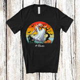 MacnyStore - Personalized Custom Name Vintage Retro Boo Hugging Gecko; Lovely Halloween Animal Lover T-Shirt