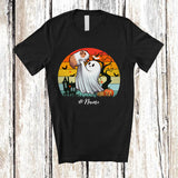 MacnyStore - Personalized Custom Name Vintage Retro Boo Hugging Guinea Pig; Lovely Halloween Animal Lover T-Shirt