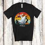 MacnyStore - Personalized Custom Name Vintage Retro Boo Hugging Squirrel; Lovely Halloween Animal Lover T-Shirt