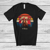MacnyStore - Personalized Custom Name Vintage Retro Canadian Strong Moose; Lovely Canadian Animal Lover T-Shirt