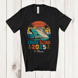MacnyStore - Personalized Custom Name Vintage Retro Cruise Squad 2025; Joyful Summer Vacation Ocean T-Shirt