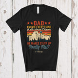 MacnyStore - Personalized Custom Name Vintage Retro Dad Knows Everything; Happy Father's Day Family T-Shirt