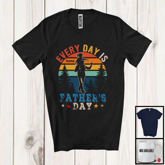 MacnyStore - Personalized Custom Name Vintage Retro Every Day Is Father's Day, Lovely Dad Daughter, Family T-Shirt