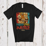 MacnyStore - Personalized Custom Name Vintage Retro Puppy Lives Matter; Lovely Dogs Paws Sunglasses Owner T-Shirt