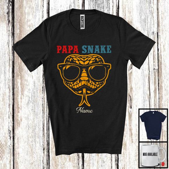 MacnyStore - Personalized Custom Name Vintage Snake Papa, Amazing Father's Day Snake Sunglasses, Family T-Shirt