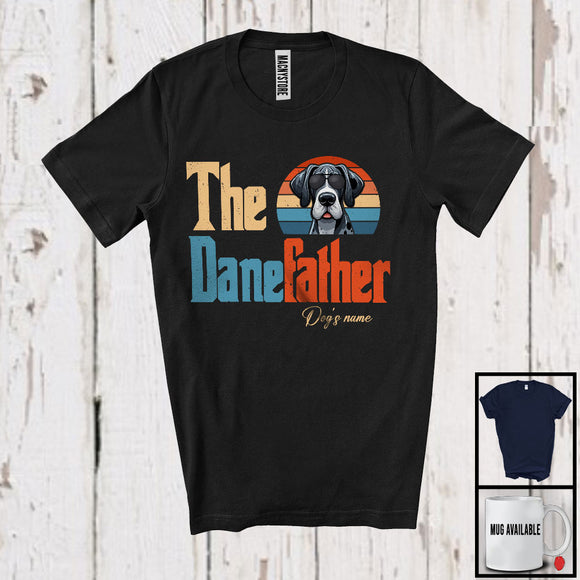 MacnyStore - Personalized Custom Name Vintage The Danefather, Lovely Father's Day Great Dane Lover, Family T-Shirt