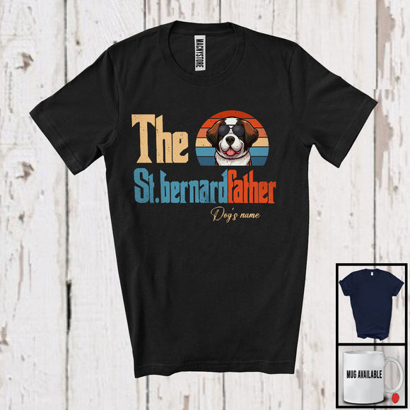 MacnyStore - Personalized Custom Name Vintage The St. Bernardfather, Lovely Father's Day St Bernard, Family T-Shirt