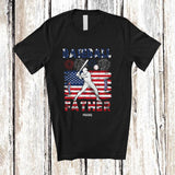 MacnyStore - Personalized Custom Name Vintage US Flag Baseball Father; Amusing 4th Of July Player Family T-Shirt