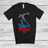MacnyStore - Personalized Custom Name Volleyball Squad; Amazing 4th Of July Dabbing Sport Player; Patriotic T-Shirt