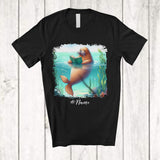 MacnyStore - Personalized Custom Name Walrus Reading Book; Lovely Teacher Librarian Book Nerd; Sea Animal T-Shirt