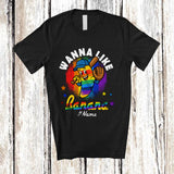 MacnyStore - Personalized Custom Name Wanna Like Banana; Joyful LGBTQ Banana Baseball Gay T-Shirt