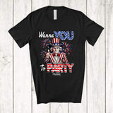 MacnyStore - Personalized Custom Name Wanna You To Party; Amazing 4th of July Uncle Sam US Flag; Patriotic T-Shirt