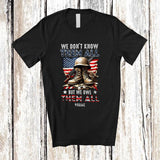MacnyStore - Personalized Custom Name We Owe Them All; Proud 4th Of July Veteran Memorial Patriotic T-Shirt