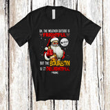 MacnyStore - Personalized Custom Name Weather Frightful Bourbon is Delightful; Merry Christmas Santa Drinking Drunker T-Shirt