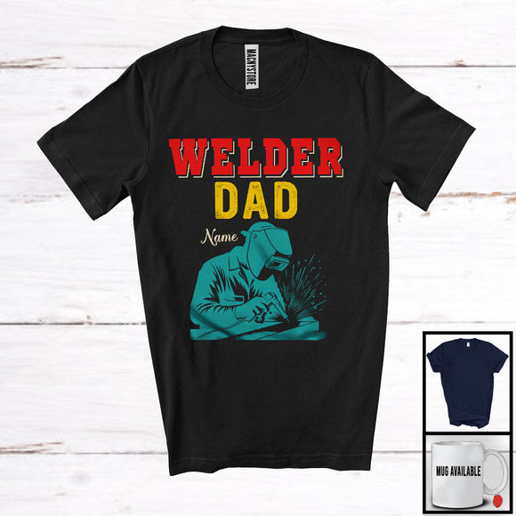 MacnyStore - Personalized Custom Name Welder Dad, Amazing Father's Day Vintage, Family Group T-Shirt