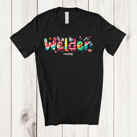 MacnyStore - Personalized Custom Name Welder; Amazing Easter Bunny Eggs Hunting; Family Group T-Shirt