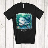 MacnyStore - Personalized Custom Name Whale Reading Book; Lovely Teacher Librarian Book Nerd; Sea Animal T-Shirt
