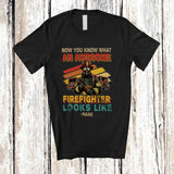 MacnyStore - Personalized Custom Name What An Awesome Firefighter Looks Like; Proud Vintage Firefighter T-Shirt