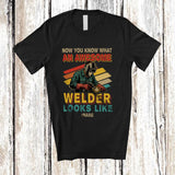 MacnyStore - Personalized Custom Name What An Awesome Welder Looks Like; Proud Vintage Welder Family T-Shirt
