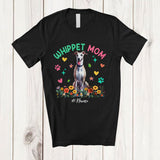 MacnyStore - Personalized Custom Name Whippet Mom; Amusing Mother's Day Flowers Paws; Family T-Shirt