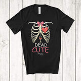 MacnyStore - Personalized Custom Name Wine Rib Cage Girl Women; Lovely Halloween X-Ray Skeleton; Drinking T-Shirt