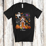 MacnyStore - Personalized Custom Name Witch Beagle Drink Coffee; Horror Halloween Boo Ghost Pumpkin T-Shirt